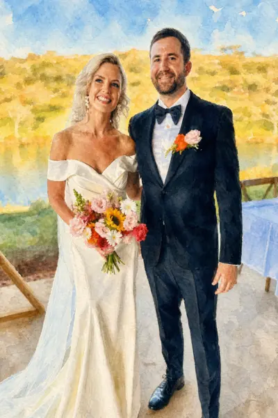Water Colour AI Filter Photos printed for Events in Durban and KZN Midlands - Perfect for Weddings and Corproate Events
