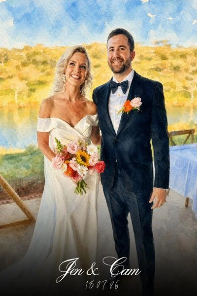 Water Colour AI Filter Photos printed for Events in Durban and KZN Midlands - Perfect for Weddings and Corproate Events