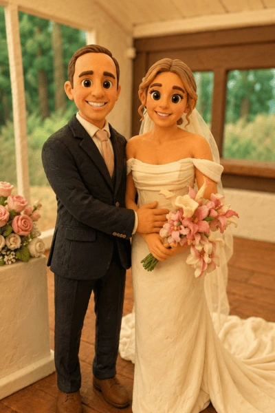 AI claymation photo printing kiosk creating instant clay-style photos for weddings and events in Durban, Ballito and the KZN Midlands