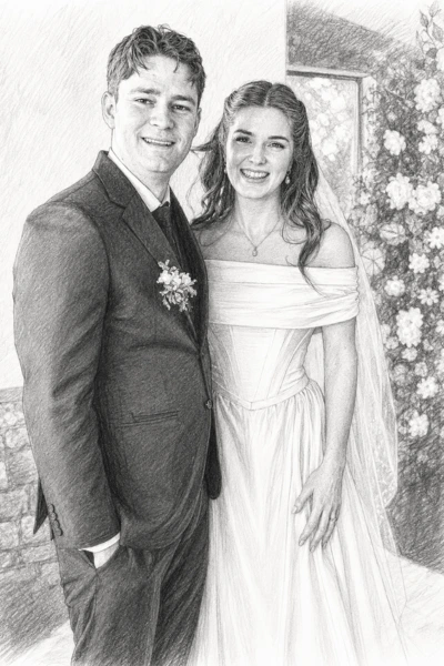 AI Pencil Sketch photo printing kiosk creating instant clay-style photos for weddings and events in Durban, Ballito and the KZN Midlands